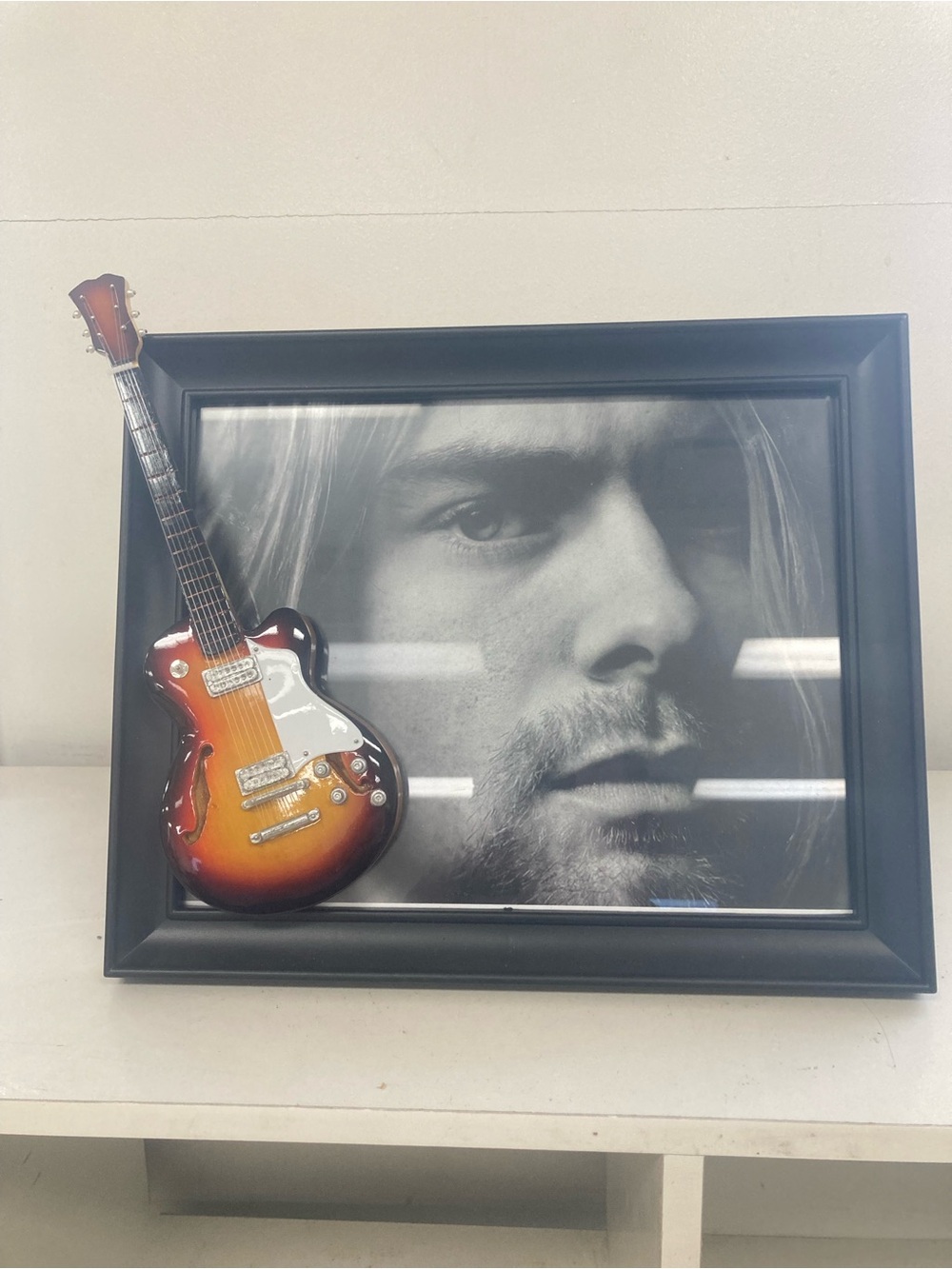 NIRVANA Black Frame with Sunburst Mini Guitar Wall Art